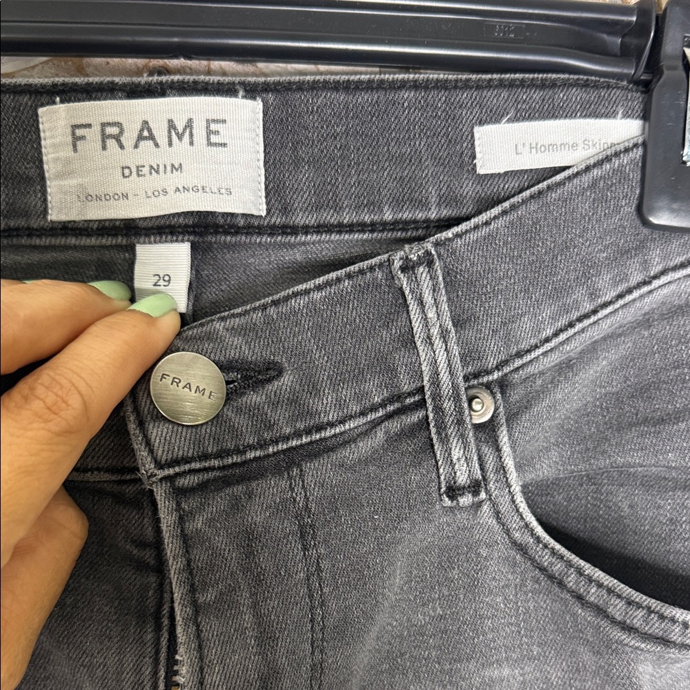 Frame Denim women black Washed Charcoal Skinny Jeans size 29 - Picture 4 of 11